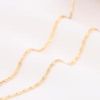 Cadena de collar de cobre amarillo, metal, chapado en oro de 14 K, Bricolaje, libre de níquel, plomo & cadmio, 4mm, Vendido por m