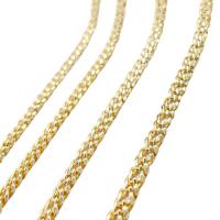 Cadena de collar de cobre amarillo, metal, chapado en oro de 14 K, Bricolaje & diverso tamaño para la opción, libre de níquel, plomo & cadmio, Vendido por m