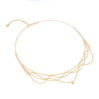 Brass Necklace Findings with 5cm extender chain 14K gold plated DIY nickel lead & cadmium free Inner Approx 110mm Sold By PC