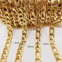 Brass Figaro Chain 304 Stainless Steel Vacuum Ion Plating DIY Sold By m