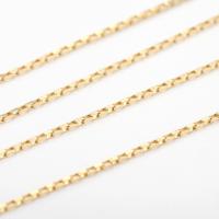 Brass Necklace Chain, 14K gold plated, DIY & box chain, nickel, lead & cadmium free, 1mm, Sold By m