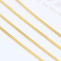 Cadena ovalada de cobre amarillo Twist, metal, chapado en oro de 14 K, Bricolaje, libre de níquel, plomo & cadmio, 1.20mm, Vendido por m