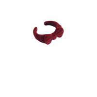 Tibetan Style Finger Ring, with Flocking Fabric, Bowknot, for woman, more colors for choice, 18.50mm, Sold By PC