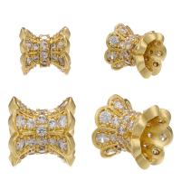 Cubic Zirconia Micro Pave Brass Beads, plated, DIY & different size for choice & micro pave cubic zirconia, more colors for choice, nickel, lead & cadmium free, Sold By PC