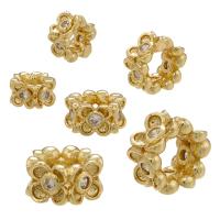 Brass Spacer Beads, Flower, plated, DIY & different size for choice & micro pave cubic zirconia, more colors for choice, nickel, lead & cadmium free, Sold By PC