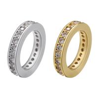 Brass Spacer Beads Round plated DIY & micro pave cubic zirconia nickel lead & cadmium free Sold By PC