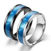 Couple Finger Rings 304 Stainless Steel fashion jewelry & Unisex & enamel 8mm Sold By PC
