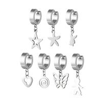 Huggie Hoop Drop Earring 316L Stainless Steel polished fashion jewelry & Unisex original color Sold By PC