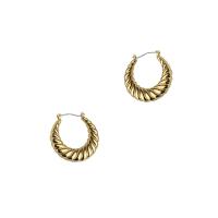 Brass Leverback Earring, Donut, 18K gold plated, fashion jewelry & for woman, golden, nickel, lead & cadmium free, 30mm, Sold By Pair