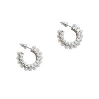 Messing Ohrstecker, mit Kunststoff Perlen, Buchstabe C, Modeschmuck & für Frau, keine, frei von Nickel, Blei & Kadmium, 25mm, verkauft von Paar