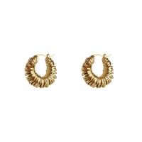 Brass Leverback Earring Donut gold color plated fashion jewelry & for woman & hollow golden nickel lead & cadmium free 25mm Sold By Pair