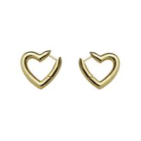 Messing Huggie Hoop Ohrringe, Herz, goldfarben plattiert, Modeschmuck & für Frau & hohl, goldfarben, frei von Nickel, Blei & Kadmium, 20mm, verkauft von Paar