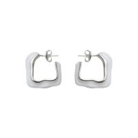 Brass Stud Earring Square Vacuum Ion Plating fashion jewelry & for woman & enamel nickel lead & cadmium free 20mm Sold By Pair