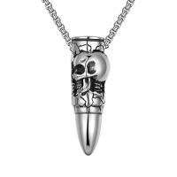 Titanium Steel Necklace Bullet Vacuum Ion Plating fashion jewelry & for man original color Length Approx 23.6 Inch Sold By PC