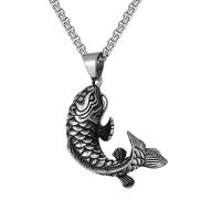 Titanium Steel Necklace Moon Vacuum Ion Plating fashion jewelry & for man original color Length Approx 23.6 Inch Sold By PC