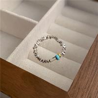 Solidny srebrny pierścień, 925 Srebro, Nieregularne, obyty, elastyczne & dla kobiety, oryginalny kolor, sprzedane przez PC