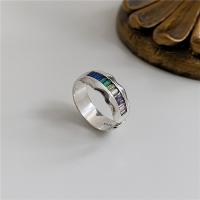 Mikro cubic cirkónium Pave Sterling ezüst gyűrű, 925 ezüst, csiszolt, Állítható & mikro egyengetni cirkónia & a nő, sokszínű, Által értékesített PC
