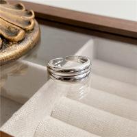 Ezüst ékszer Finger Ring, 925 ezüst, csiszolt, Állítható & a nő, az eredeti szín, Által értékesített PC
