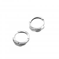 925 Sterling Silver Huggie Hoop Earring platinum plated fashion jewelry & for woman original color 14mm Sold By Pair