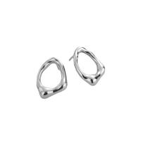 925 Sterling Silver Stud Earrings, platinum plated, fashion jewelry & for woman & hollow, original color, 23x16mm, Sold By Pair