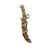 Colgantes de Aleación de Zinc, Espada, chapado en color bronce antiguo, Bricolaje, libre de níquel, plomo & cadmio, 60x15mm, Vendido por UD