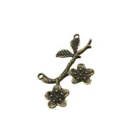 Tibetan Style Connector, Branch, antique bronze color plated, DIY, nickel, lead & cadmium free, 50x30mm, Sold By PC
