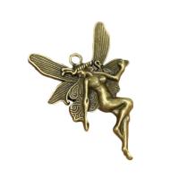 Pendentifs en forme de personnage en alliage de Zinc, ange, Plaqué de couleur de bronze antique, DIY, protéger l'environnement, sans nickel, plomb et cadmium, 43x29mm, Vendu par PC