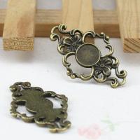Zinc Alloy Pendant Cabochon Setting Flower antique bronze color plated DIY & hollow nickel lead & cadmium free 10mm Sold By PC