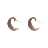 Brass Stud Earring, fashion jewelry & for woman & enamel, more colors for choice, nickel, lead & cadmium free, 16x22mm, Sold By Pair