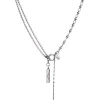 Plastik-Perlenkette, Zinklegierung, mit Kunststoff Perlen, Modeschmuck & Micro pave Zirkonia & für Frau, frei von Nickel, Blei & Kadmium, Länge:ca. 16.14 ZollInch, verkauft von PC