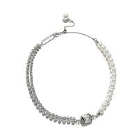 Plastové perlový náhrdelník, Zinek, s Plastové Pearl, módní šperky & pro ženy & s drahokamu, nikl, olovo a kadmium zdarma, Délka Cca 11.5 inch, Prodáno By PC
