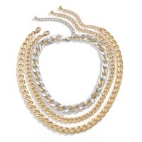 Multi Layer Necklace iron chain with aluminum chain three pieces & fashion jewelry & multilayer & for woman mixed colors nickel lead & cadmium free Length Approx 13.8 Inch Approx 15.7 Inch Sold By Set