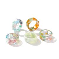 resina anel Set, 5 peças & joias de moda & para mulher, cores misturadas, vendido por Defina