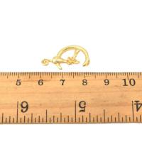 Латунные ювелирные кулоны, Латунь, плакированный настоящим золотом, DIY, не содержит никель, свинец, 23mm, продается PC