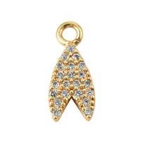 Cubic Zirconia Micro Pave Brass Pendant, Heart, real gold plated, Unisex & micro pave cubic zirconia, nickel, lead & cadmium free, 12mm, Sold By PC