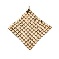Brass Earring Drop Component Rhombus real gold plated DIY nickel lead & cadmium free 35mm Sold By PC