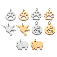 Stainless Steel Animal Pendants, 304 Stainless Steel, Vacuum Ion Plating, DIY & different styles for choice, more colors for choice, 5PCs/Bag, Sold By Bag