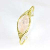 Zinc Alloy Cuff Bangle with Gemstone & for woman nickel lead & cadmium free 30*22mm-35*26mm Inner Approx 60mm Sold By PC