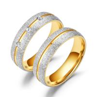 Couple Finger Rings 304 Stainless Steel 18K gold plated fashion jewelry & Unisex  golden Sold By PC