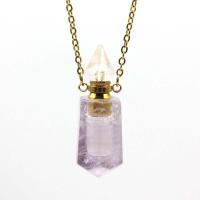 Tibetan Style Perfume Bottle Necklace, with Gemstone, with 2inch extender chain, fashion jewelry & different materials for choice & Unisex, nickel, lead & cadmium free, 40x15mm, Length:Approx 18 Inch, Sold By PC