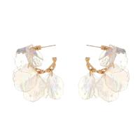 Zinc Alloy Stud Earring petals gold color plated fashion jewelry & for woman clear nickel lead & cadmium free Sold By Pair