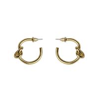Brass Stud Earring, Letter C, 18K gold plated, fashion jewelry & for woman, golden, nickel, lead & cadmium free, 30mm, Sold By Pair
