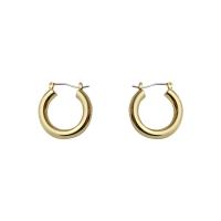 Messing Leverback Ohrring, Kreisring, 18K vergoldet, Modeschmuck & für Frau, goldfarben, frei von Nickel, Blei & Kadmium, 25mm, verkauft von Paar