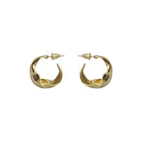 Brass Huggie Hoop Earring, Letter C, 18K gold plated, fashion jewelry & for woman, golden, nickel, lead & cadmium free, 20mm, Sold By Pair