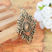 Tibetan Style Connector Setting, Flower, antique bronze color plated, DIY & hollow, nickel, lead & cadmium free, 62x40mm, 10x14mm, Sold By PC