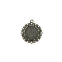 Zinc Alloy Pendant Cabochon Setting Round antique bronze color plated DIY & hollow nickel lead & cadmium free  Sold By PC