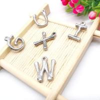 Stainless Steel Letter Pendants 304 Stainless Steel Alphabet Letter polished DIY original color Approx 1.5mm Sold By Lot