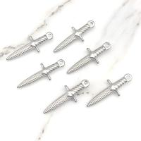 Stainless Steel Pendants, 304 Stainless Steel, Dagger, polished, DIY, original color, 24x9x3mm, 50PCs/Lot, Sold By Lot