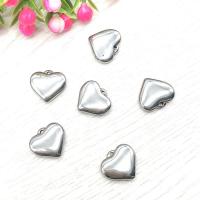 Stainless Steel Heart Pendants, 304 Stainless Steel, polished, DIY, original color, 14x16mm, 50PCs/Lot, Sold By Lot