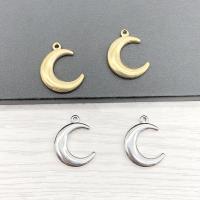 Stainless Steel Pendants 304 Stainless Steel Moon Vacuum Ion Plating DIY 19mm Sold By Lot